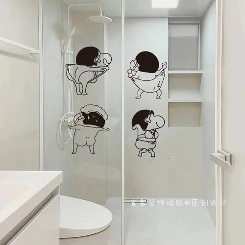 搞笑蜡笔小新防水玻璃瓷砖装饰
