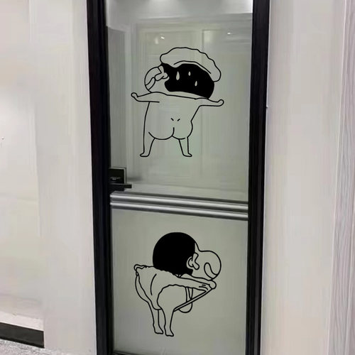 搞笑蜡笔小新墙面玻璃装饰贴纸