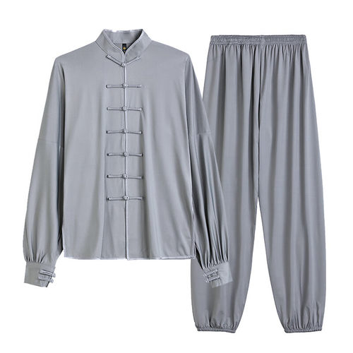 牛奶丝太极服女男款八段锦新款中式健身太极服装气功太极拳练功服