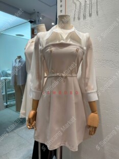 RUHOT 韩国直邮东大门正品 eeyou 2025春季 柔美假两件连衣裙 代购