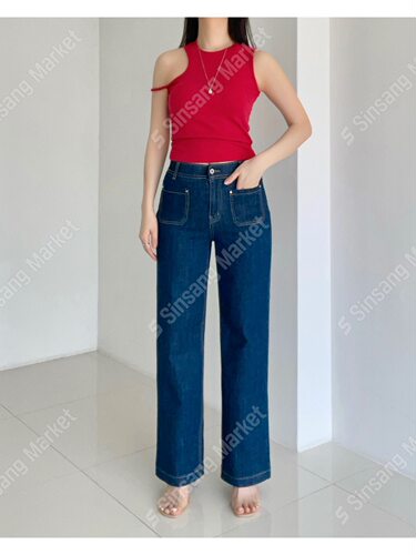 韩国直邮东大门正品代购2026夏季 howluk 3064 高腰直筒牛仔裤女