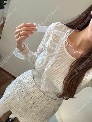 韩国直邮东大门正品代购2026春季新款 bybomi 柔美蝴蝶结针织衫