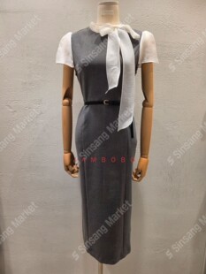 RUHOT 韩国直邮东大门正品 eeyou 2026春夏 假两件腰带连衣裙 代购