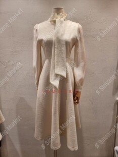 RUHOT 韩国直邮东大门正品 eeyou 2025冬季 优雅领结连衣裙 代购