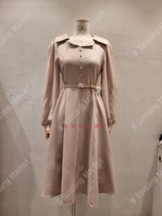 RUHOT 韩国直邮东大门正品 eeyou 2025秋季 优雅腰带连衣裙 代购