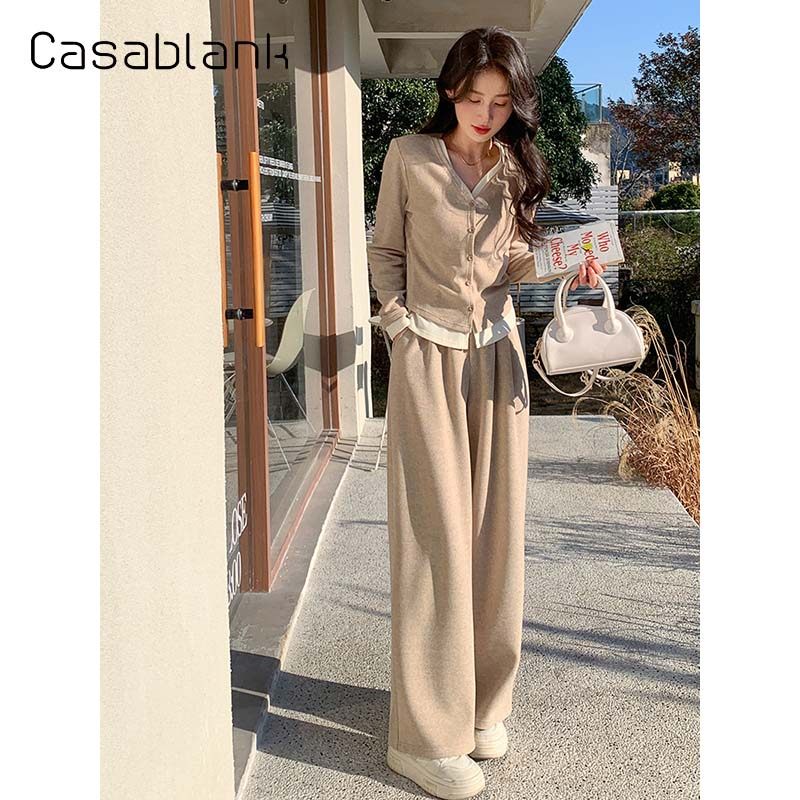 Casablank2024年秋季新款休闲运动套装女时尚洋气减龄卫衣阔腿裤,女装/女士精品,时尚套装,淘宝优惠券,粉丝福利购,淘宝优惠卷