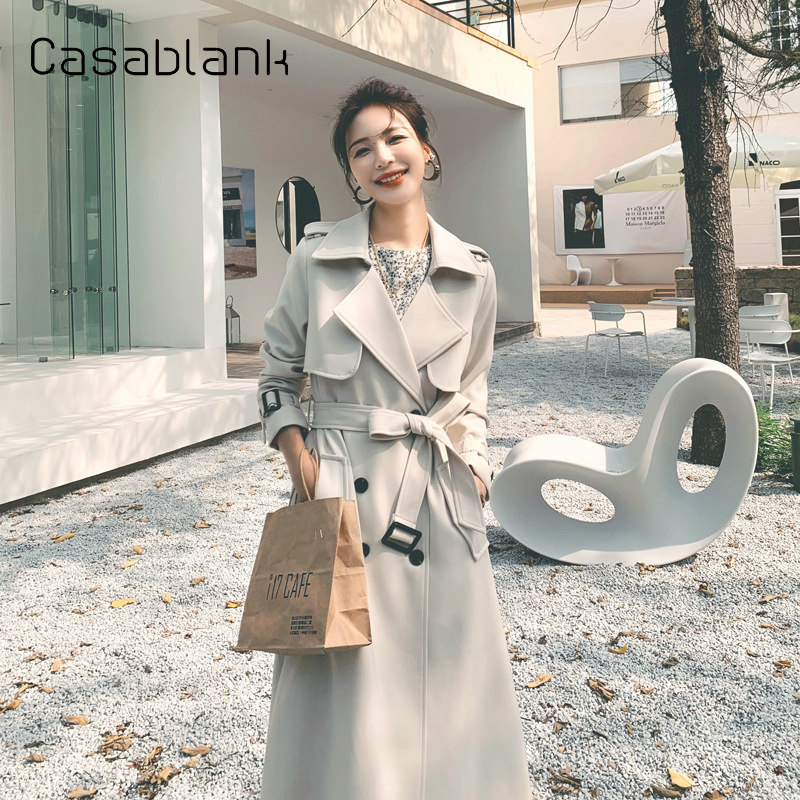 Casablank中长英伦修身风衣外套