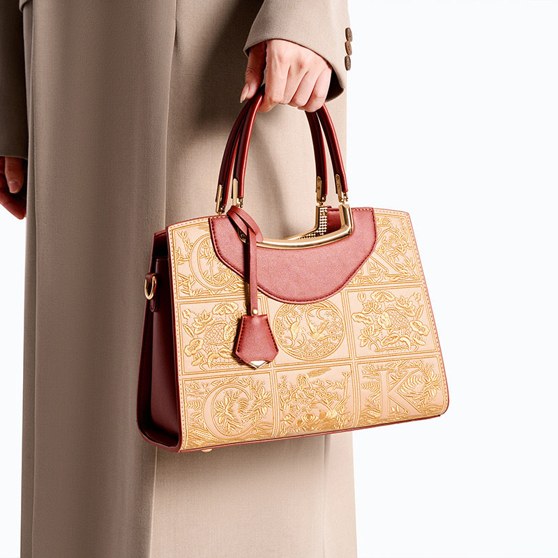 DANKU中国礼物2026新款刺绣手提包包高级感精致妈妈包大容量婚包