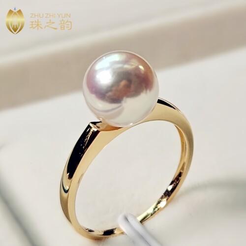 极光天女日本akoya海水珍珠戒指
