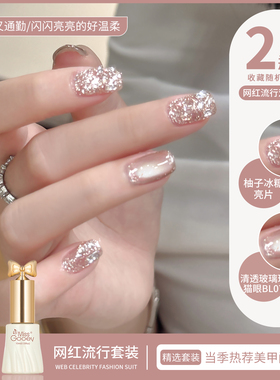 秋冬爆闪猫眼亮片组合套装指甲油胶2026年新款显白双色美甲店专用