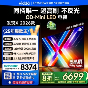 Mini电视85VX5Q 85寸300Hz超高刷墨晶屏QD 海信Vidda发现X 2026款