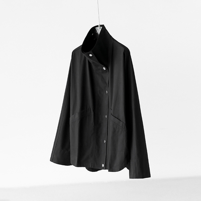 翻领宽松外套夹克短风衣女