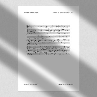 莫扎特手稿-咏叹调和二重唱-装饰画电子素材-乐谱曲谱做旧复古