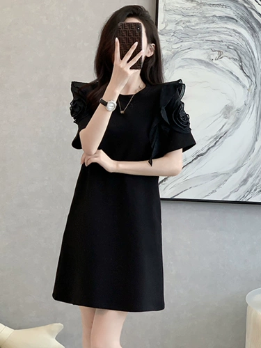 Дизайнерское летнее свободное платье для отдыха, юбка, розовое платье-футболка, тренд сезона, по фигуре, французский стиль