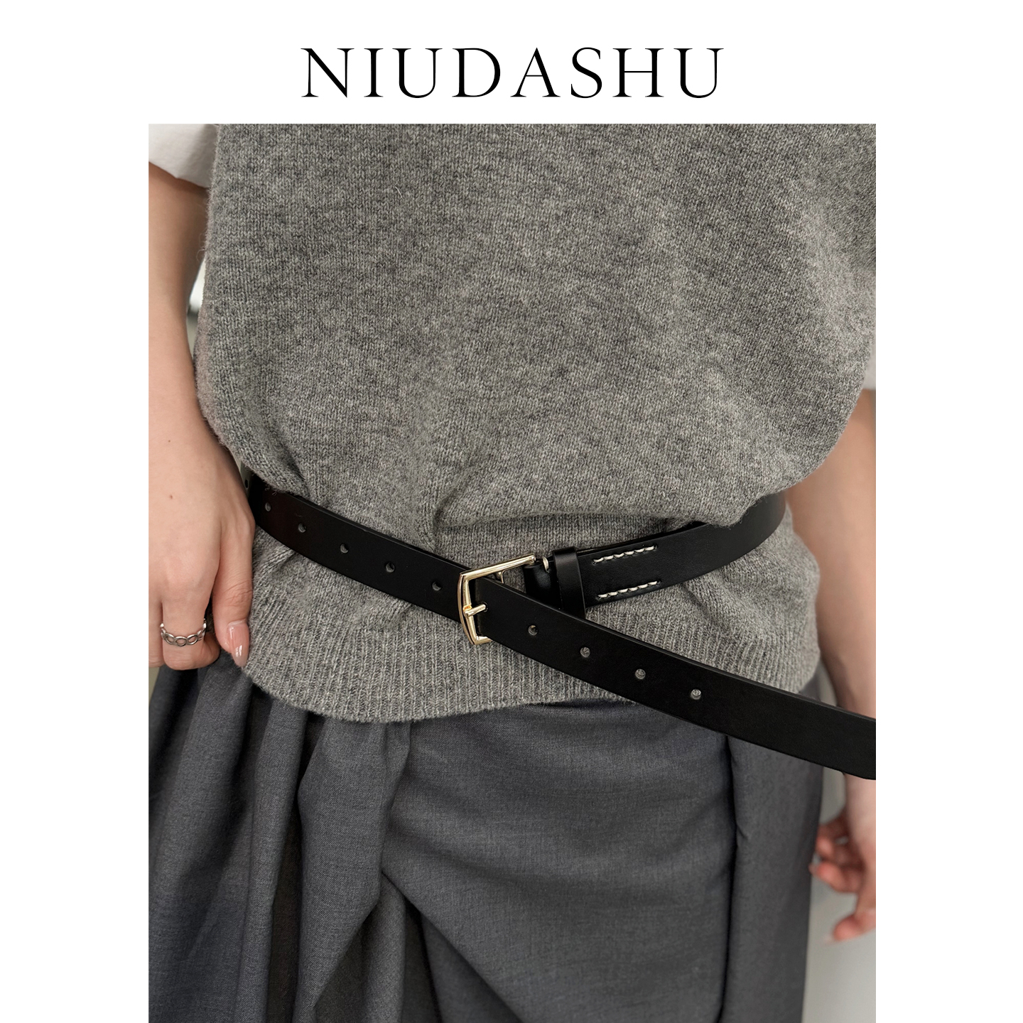 皮带女真皮装饰头层牛皮