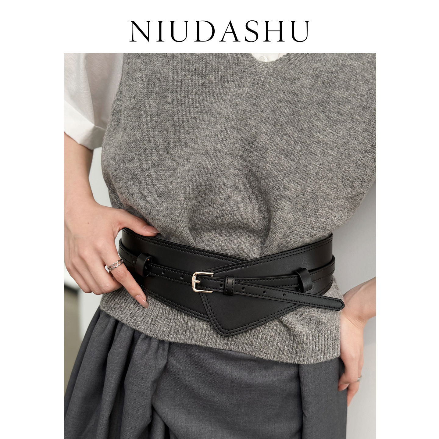 皮带女真皮装饰腰封头层牛皮