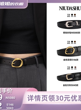 2026春季新款皮带真皮装饰新款银色针扣小众时髦西裤腰带女黑色潮