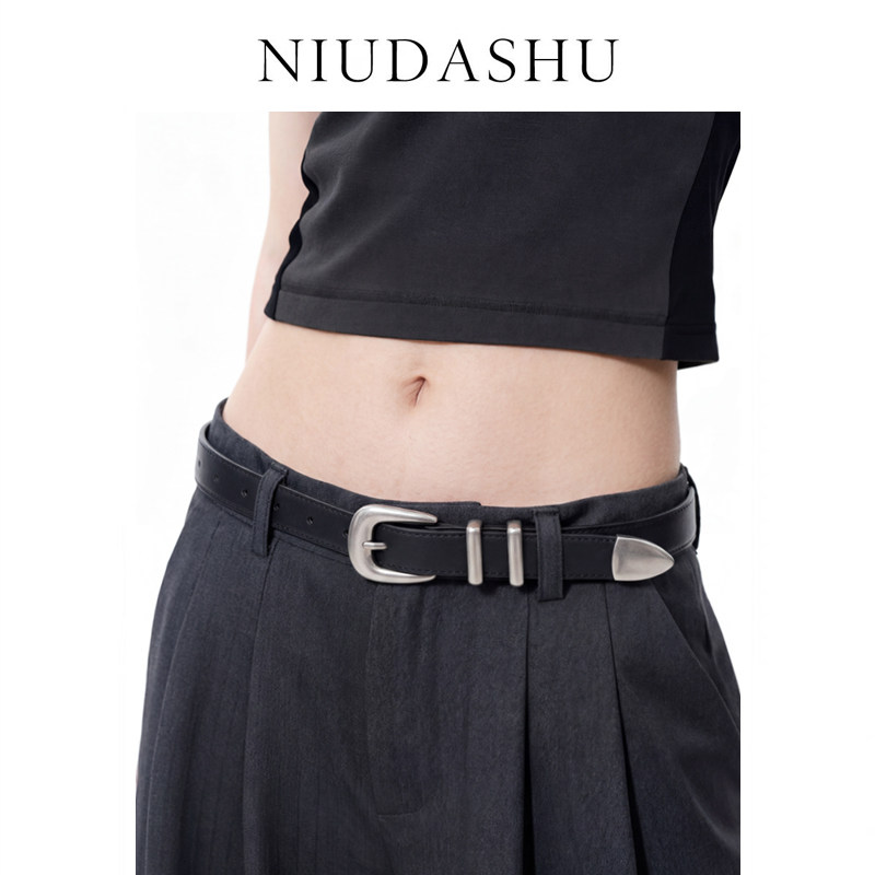 春季新款皮带女装饰简约百搭装饰牛仔裤显瘦腰带牛皮潮黑男女款潮