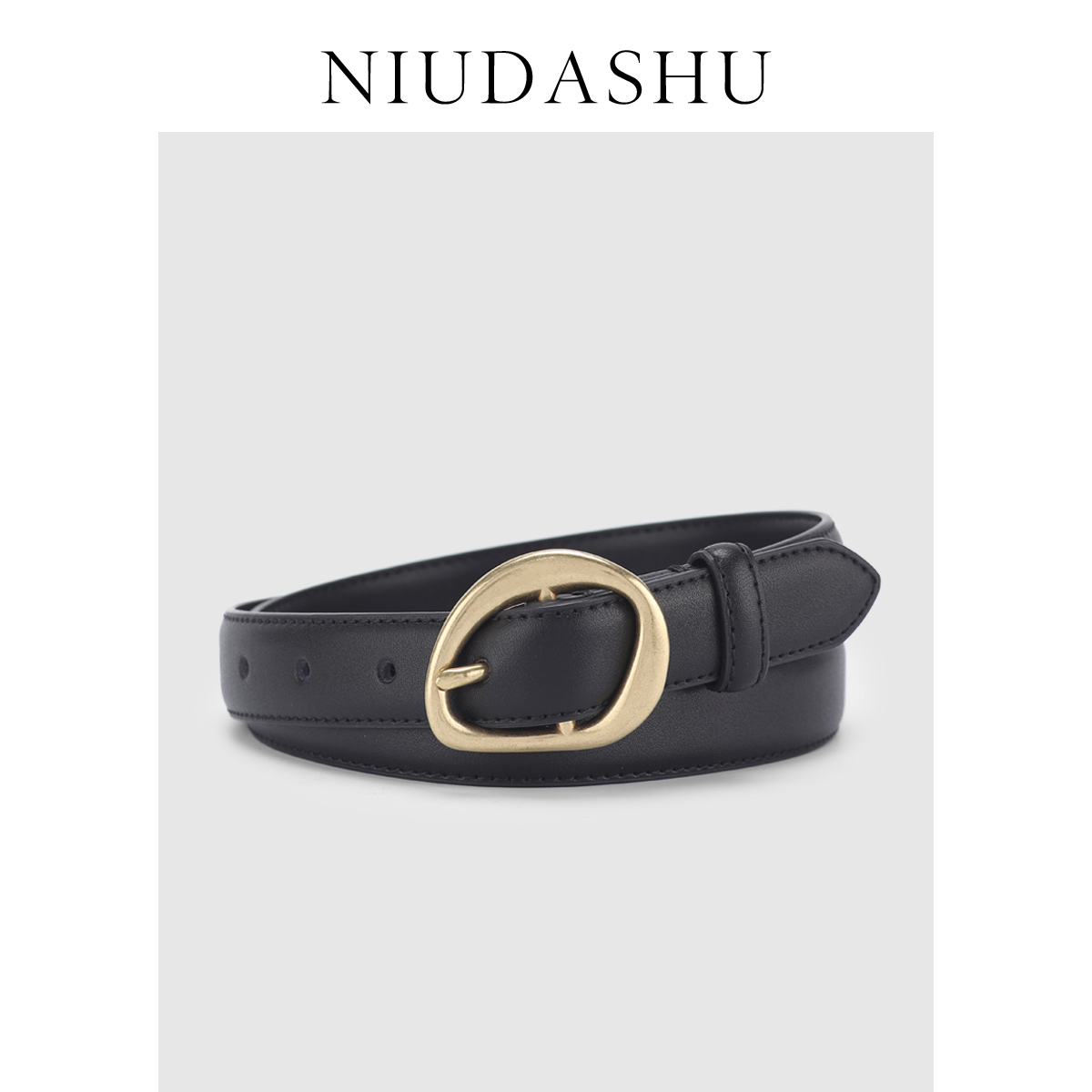皮带女真皮装饰铜扣百搭