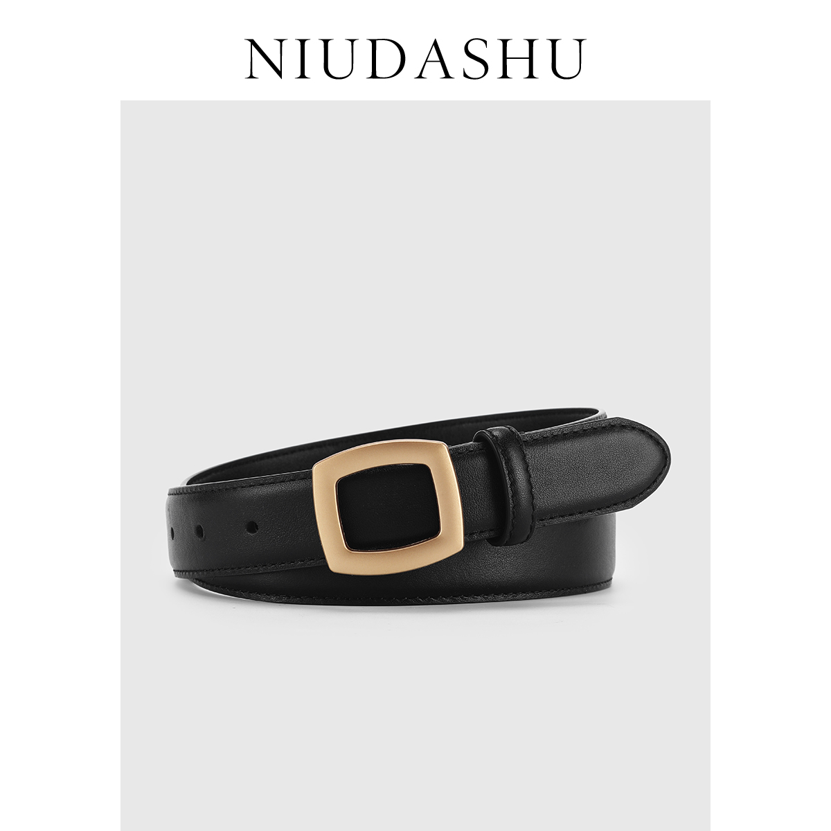 头层牛皮平滑扣显瘦腰带女