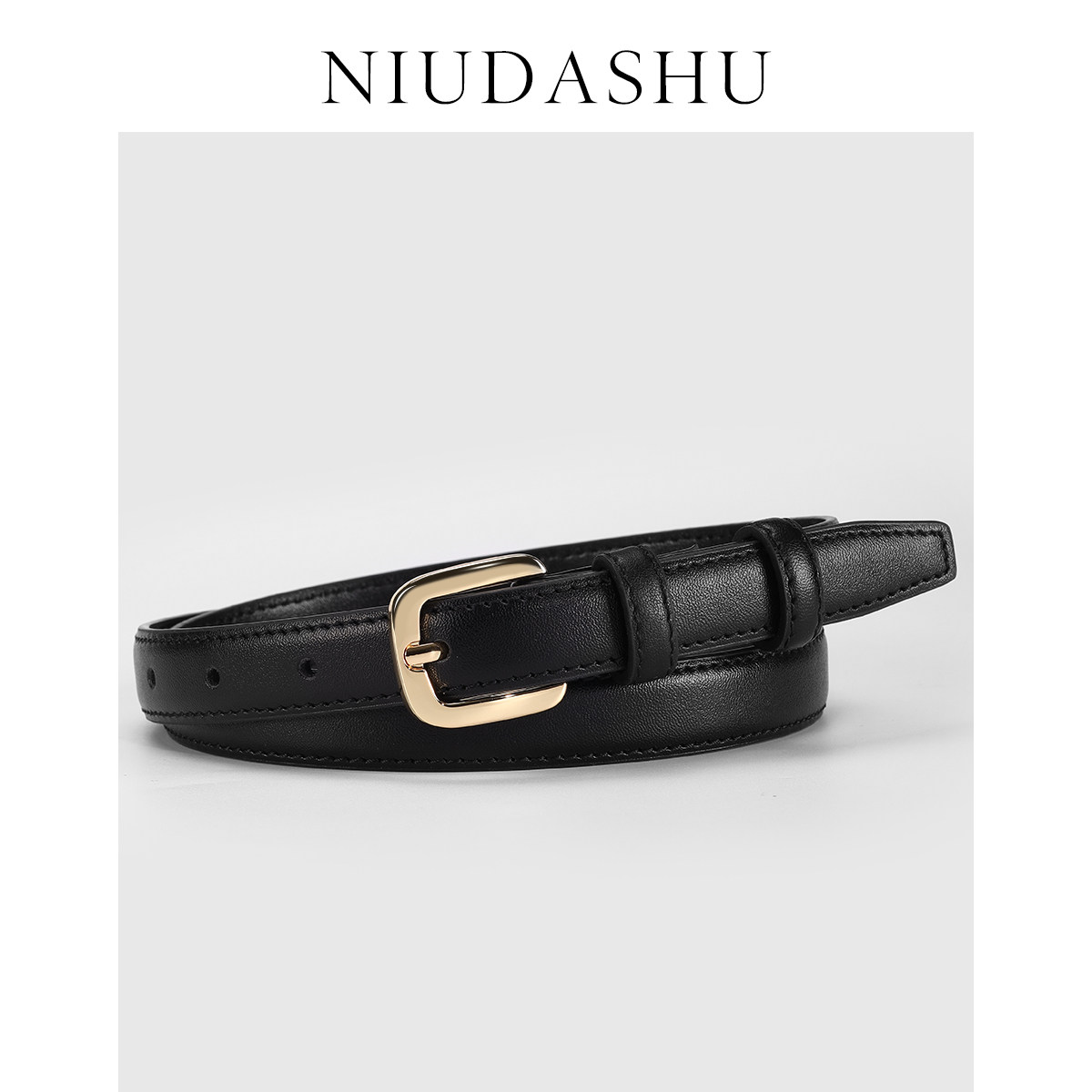 皮带女真皮春季装饰时尚百搭小众配牛仔裤腰带女细韩版潮黑色显瘦