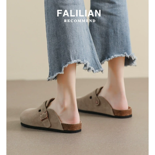 Baotou Half Slippers Женская лето носит 2024 Новое пожилое чувство ленивых людей, одна педали женская обувь Мюллер обувь