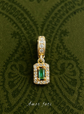 高保色镀18k金万能扣吊坠DIY项坠可拆卸珍珠项链配饰几何锆石