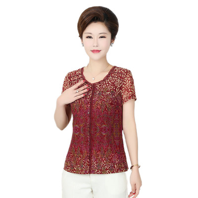 祥丽鸿夏季T恤台湾纱洋气妈妈装