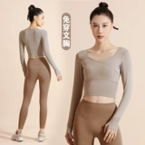 Одежда для йоги, спортивный комплект, дышащий лонгслив для спортзала, в обтяжку, для бега