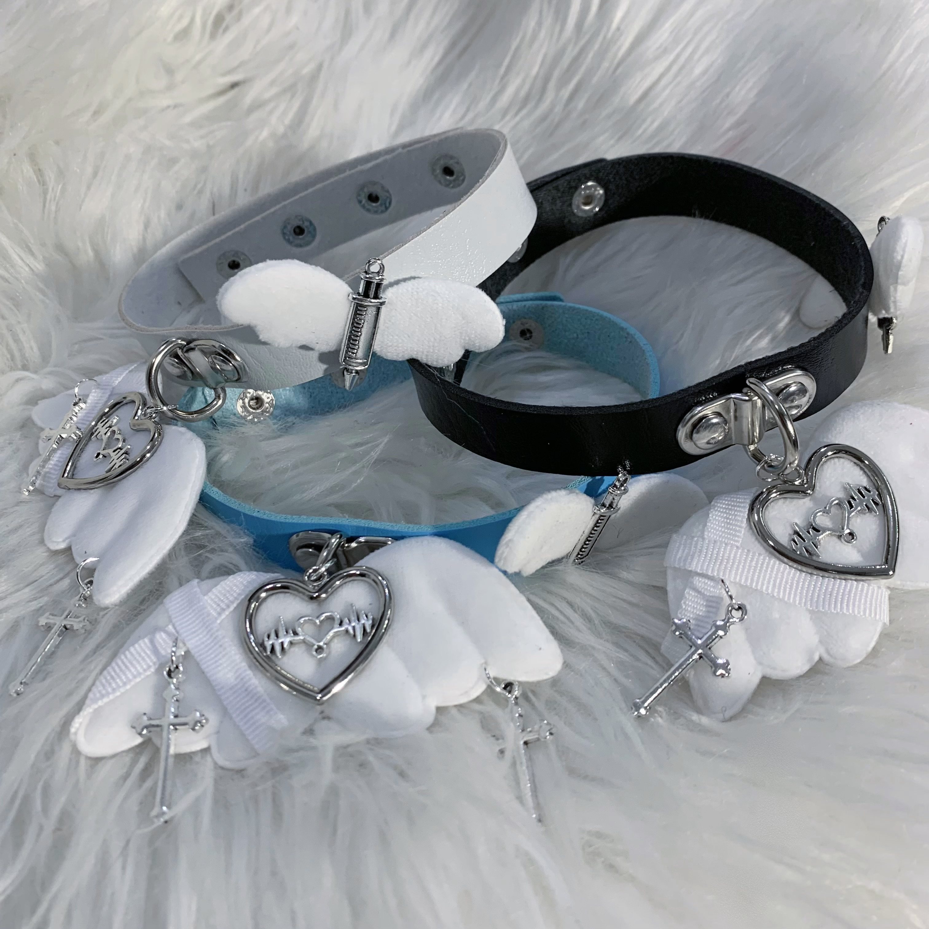 1gangster inn原创地雷系项圈受伤翅膀亚文化项链配饰可爱颈链