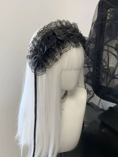 1Gangster Lolita日系少女哥特发饰修女蕾丝发带女仆亚文化 Inn