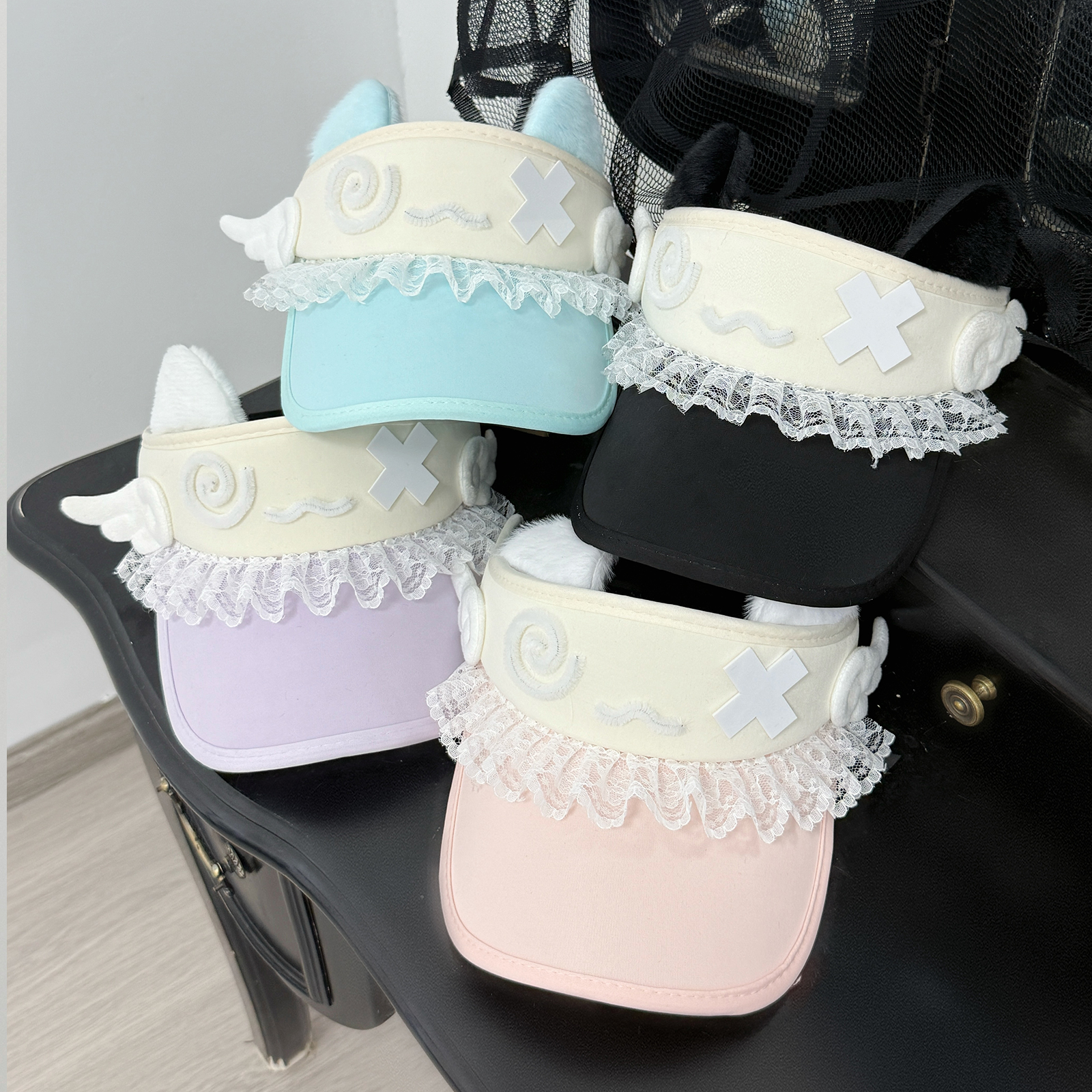 原创猫耳空顶遮阳帽蕾系型可爱