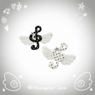 1GangsterInn古早波点音符天使翅膀鸭嘴发夹日系可爱发饰女亚文化