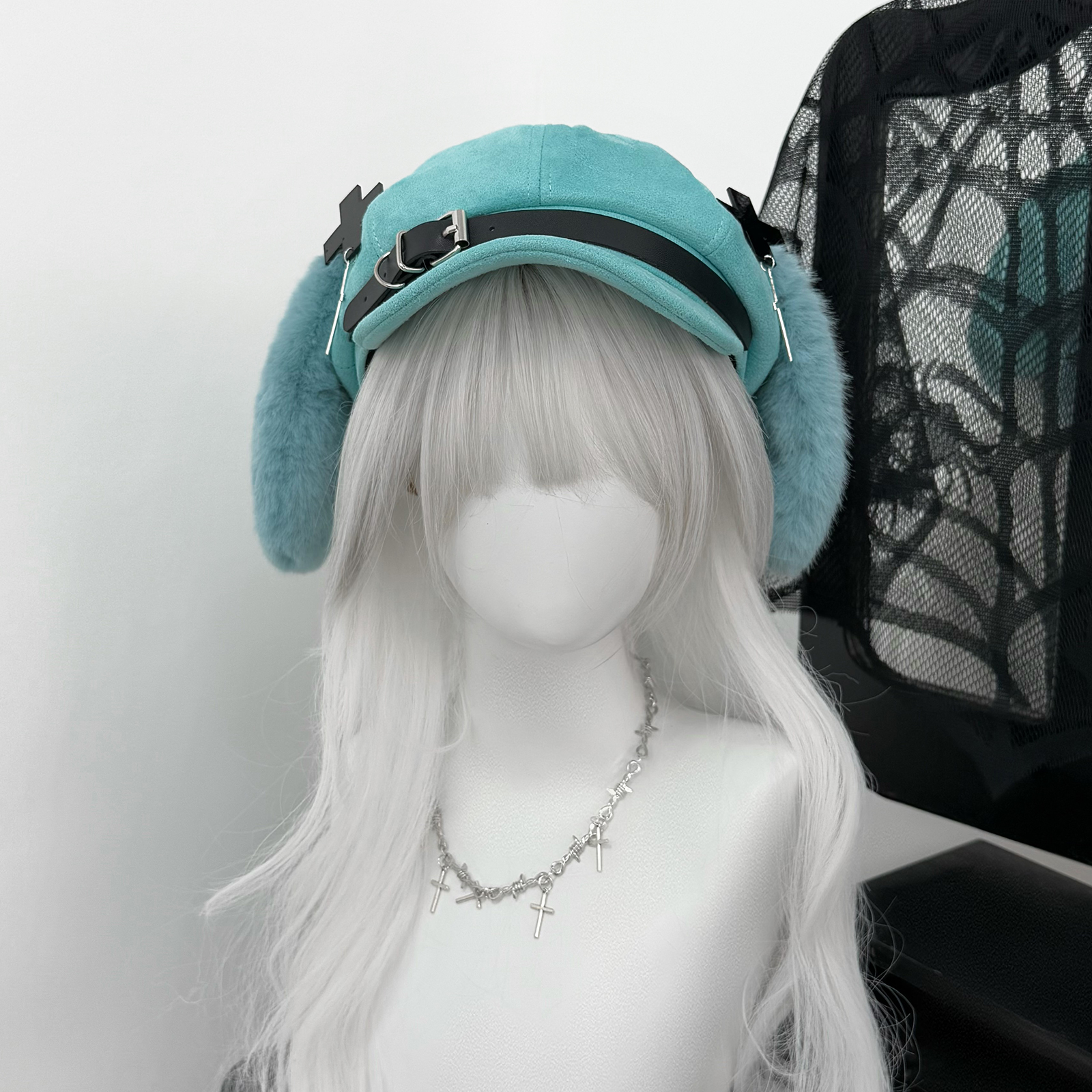 原创初音配色小狗耳朵贝雷帽