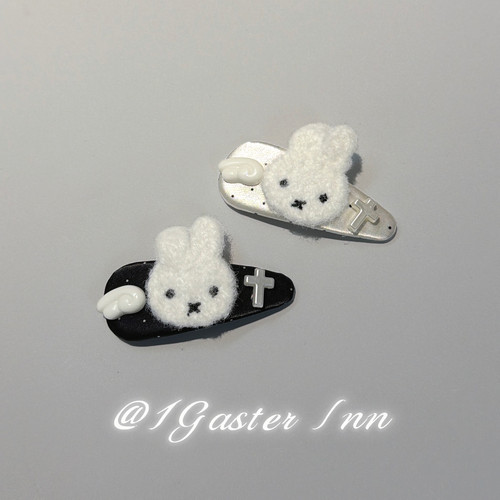 1Gaster Inn可爱甜美米菲兔翅膀波点bb夹侧边刘海夹碎发夹