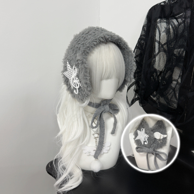 1Gangster Inn原创音符毛绒系带耳罩亚文化可爱冬保暖可爱护耳包