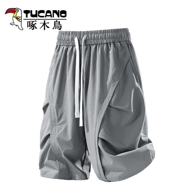 啄木鸟冰丝薄款速干运动短裤男款