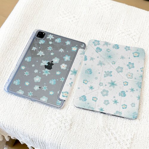 蓝色热带花朵适用华为MatePad 11.5S英寸PRO10.8英寸MINI8.8英寸SE 11英寸AIR 12英寸PRO 12.2英寸保护套壳