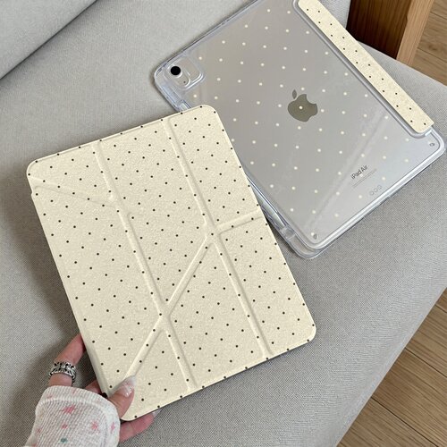 满屏波点黄色适用ipad11代air8/76/pro11平板保护套caseipad10.2英寸9//8/7代防弯亚克力背板卡通ins
