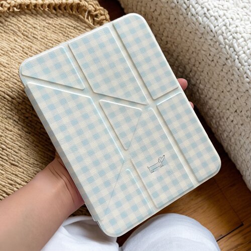 海盐格子蓝星用于ipadair11pro11英寸air4/5/6/7/8pro1/2/3/4代12.9英寸minni4/5/6/7ipad10防弯case保护套