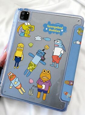 比奇堡小鱼适用三星Galaxy Tab A11+三星Tab S6 Lite 10.4英寸三星Galaxy Tab A9+ 11英寸平板套壳防弯带笔槽