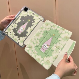 百合猫咪适用苹果ipadair8新款11款A19代air11M4pro13保护air678保护壳套11寸ipad case轻薄硬壳防弯10.9英寸