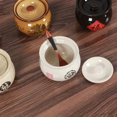 复古商用陶瓷炖盅带盖 瓦罐煨汤隔水炖汤瓦小汤盅小号汤煲1人-2人