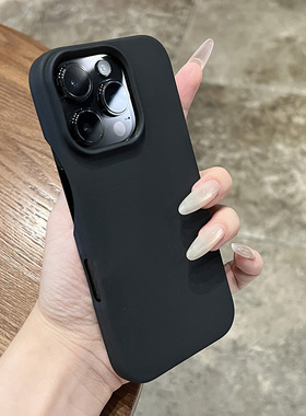 新款2025网红爆款半包硅胶黑色适用于iphone16promax苹果15肤感14pro超薄promax防摔马卡龙13pro高级感情侣ip