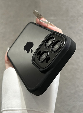 高级感透明硅胶黑色适用苹果15手机壳iPhone14prmax新款13全包镜头保护套2024新款12防摔11高端男pm女超火爆