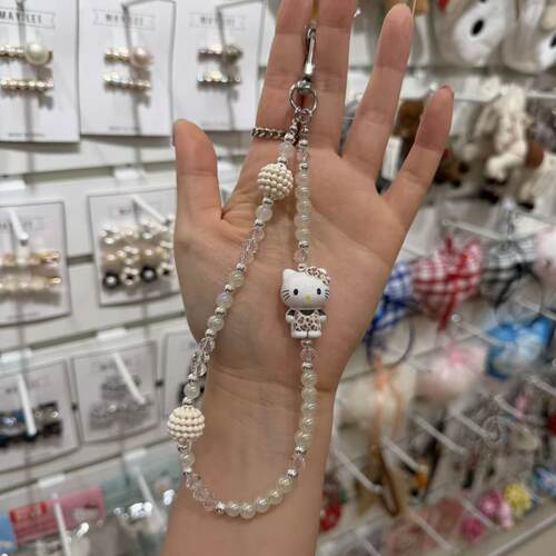 3.12韩国东大门maylee彩色kitty猫猫串珠手机链挂件