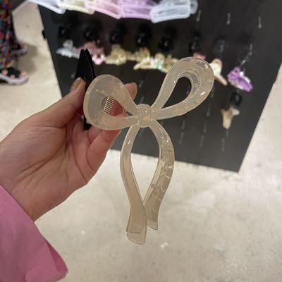 发饰简约亚克力飘带蝴蝶结抓夹