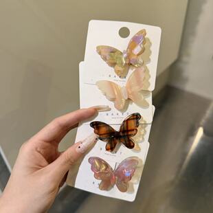 1.10韩国东大门baket发饰高级醋酸立体蝴蝶发夹鸭嘴夹