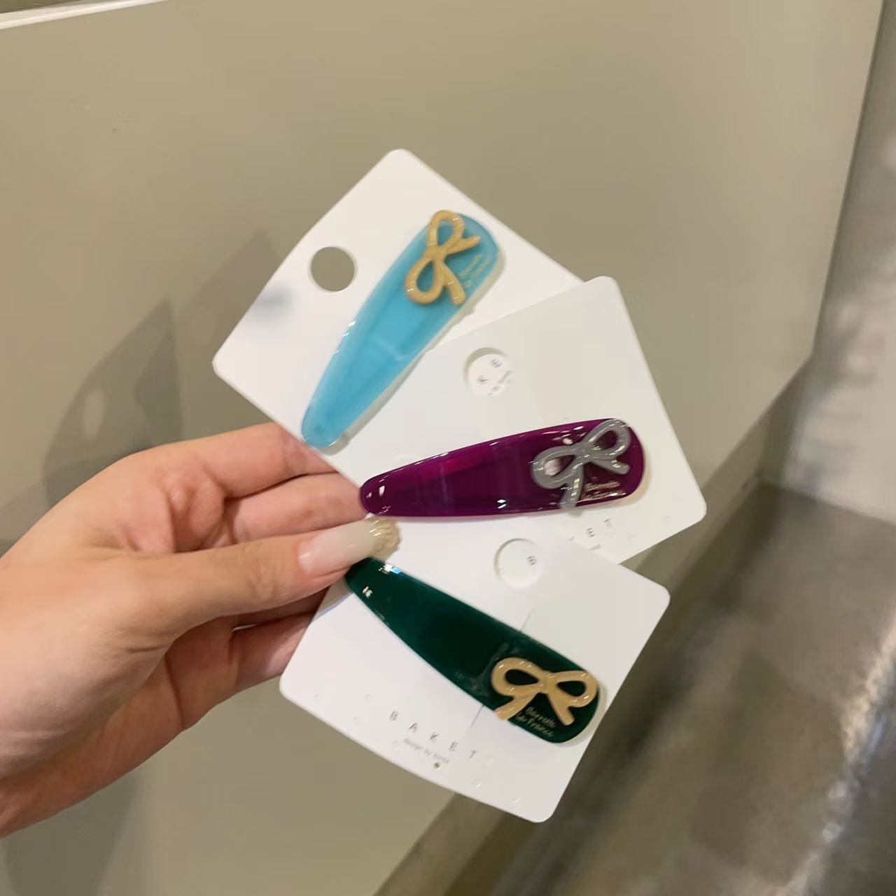 韩国baket发饰时尚法造蝴蝶结发夹BB夹掰掰夹甜美气质发卡刘海夹