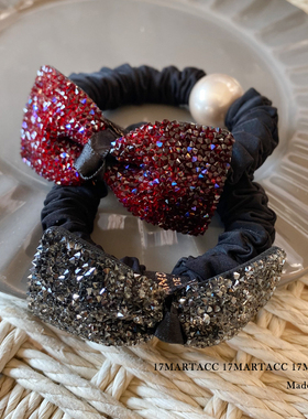 17MART高弹轻奢时尚水钻瑞丽风百搭发圈轻职风甜美风韩系发绳